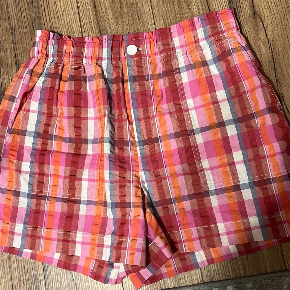 LOFT  Women's Plaid Boxer Shorts Size M Multicolor Elastic Waist #87